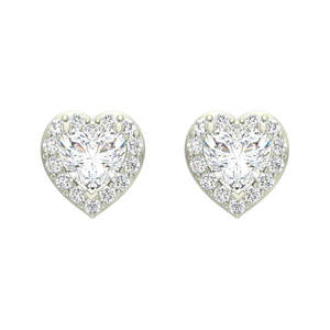 Compre Pendientes de Plata de Ley 925 de Primera Calidad para Mujeres y Niñas, Pendientes de Botón con Forma de Corazón y Flor en Oro Rosa, con Diamantes, Modernos, para Compromiso - Product Image 1