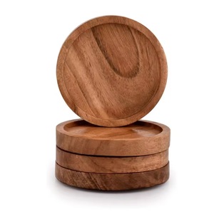 Sous-verres en bois artisanaux, écologiques, pour boissons, café, thé, whisky, bar, hôtel, restaurant, protection de table en bois - Product Image 1