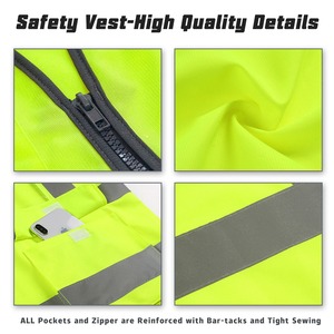 Gilet en polyester réfléchissant haute visibilité multicolore personnalisable en gros Gilet de construction de sécurité extérieure - Product Image 6