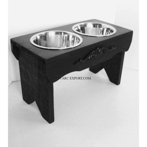 Comederos Dobles de Acero para Mascotas con Soporte de Madera, Tazones para Perros de Varios Tamaños para una Alimentación Cómoda, Diseño Artesanal y Atractivo - Product Image 5