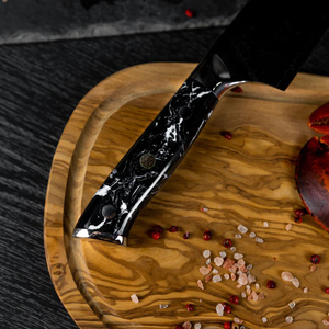 Cuchillo de chef de acero Damasco VG10 hecho a mano de 8 pulgadas con mango de mármol blanco y negro, cuchillos de cocina OEM personalizados hechos en EE. UU. - Product Image 5