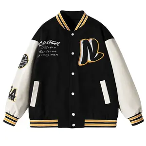 OEM 제조자 Letterman Streetwear 남자 야구 재킷 Jersey 양털 셔닐 실 자수 남자 Varsity 재킷