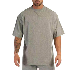 เสื้อยืดขนาดใหญ่สำหรับผู้ชายเสื้อยืดแฟชั่นสำหรับผู้ชายชุดออกกำลังกายฟิตเนสผ้าคอตตอน5% 95% ขนาดใหญ่ - Product Image 4