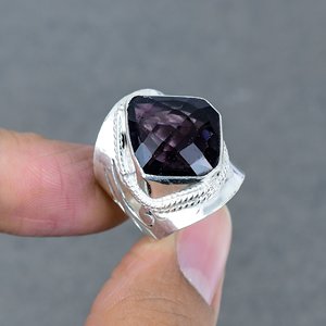 Proveedor al por mayor, anillo de latón con piedras preciosas de cuarzo ahumado, anillo de declaración Chapado en plata de ley 925, regalo perfecto para su joyería OEM - Product Image 1