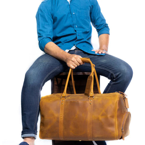 Sac polochon en cuir pour femmes à prix avantageux Sacs de voyage pour femmes et hommes Sacs de voyage de grande capacité - Product Image 5