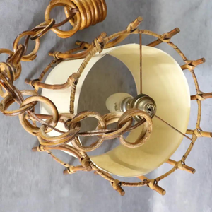 Abat-jour en rotin suspendu de luxe rustique antique PVC bambou matériel chaud chambre d'hôtel couvertures décoratives pour un usage domestique - Product Image 5