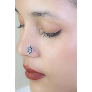 925 <b>Silver</b> Nosepin with Marquise Cut Zircon Nazakat G23 14K Body Jewelry <b>Nose</b> <b>Rings</b> Studs <b>Nose</b> Piercing Jewelry - Product Image 1