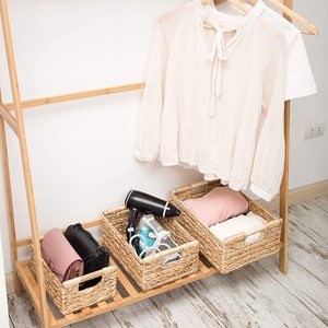 Paniers de salle de bain rectangulaires Solution de stockage OEM ODM pour ranger, paniers de rangement en jacinthe d'eau pour la maison - Product Image 3