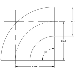A403 <span class=keywords><strong>ASTM</strong></span> Sch40 4นิ้ว45 90องศาข้อต่อท่อเชื่อมก้นสแตนเลส - Product Image 3