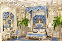 Cama de Madera de Teca Estilo Barco Maharaja Tradicional, Calidad Premium, para Hogares de Lujo, Tamaño King, Ajustable, con Almacenamiento, Tallada a Mano, Duradera
