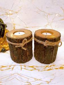 Porte-bougie en bois décoratif fait à la main pour les fêtes de Noël et de mariage Décoration de chambre économique - Product Image 4