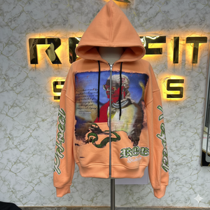 Nouvelle arrivée bas quantité minimale de commande haute qualité 100% coton polaire DTG imprimer lourd surdimensionné goutte épaule pas cher prix fermeture éclair sweats à capuche - Product Image 1