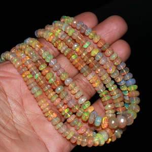 Collier de perles d'opale de feu d'Éthiopie 5-8 mm, perles d'opale en vrac pour la fabrication de bijoux, vente en gros, prix d'usine - Product Image 4