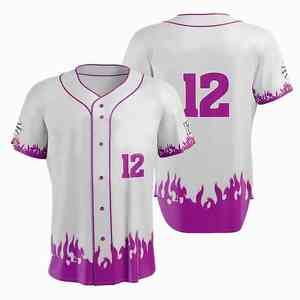 Camiseta de Béisbol Personalizada para Hombre, Estilo Profesional, Impresión por Transferencia de Calor, Colores Vibrantes, 100% Poliéster, Secado Rápido - Product Image 4
