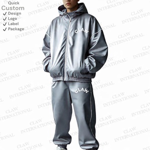 Ensemble de survêtement personnalisé pour hommes OEM veste et pantalon coupe-vent en nylon léger avec fermeture éclair pour l'entraînement ou le style - Product Image 5