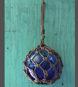 Lampe de haute qualité sur support fait main bleu foncé de 9 pouces - Product Image 2