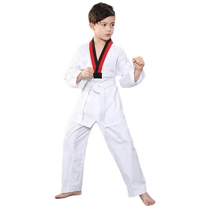 Uniforme de Taekwondo Dobro Wtf transpirable de peso ligero blanco de verano de venta directa de fábrica para competiciones de Taekwondo - Product Image 5