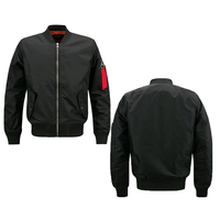 Blousons Bomber Décontractés Noirs Élégants et Personnalisables, Durables, Respirants, Doublés Polaire, Anti-Bactériens, pour Hommes et Femmes, Hiver, Écologiques