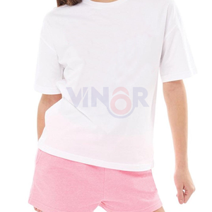 Ensemble double T-shirt et short de qualité supérieure 100% coton Ensemble double 2 pièces pour femmes à des prix raisonnables Service OEM - Product Image 2