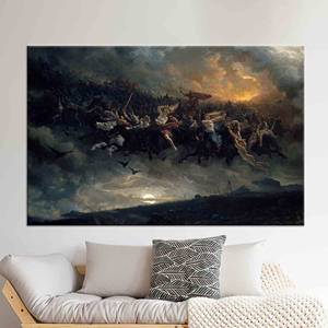 Decoración en lienzo The Wild Hunt Of Odin - Obra de arte impresa en lienzo, 1P: Enrollado en lienzo tipo galería - Product Image 1