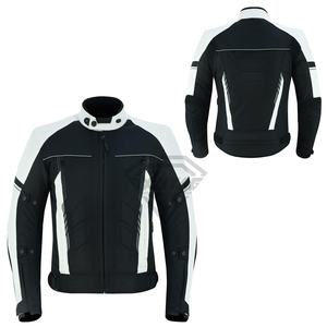 Chaquetas de Motociclista para Hombre en Blanco y Negro, Chaqueta de Motociclista de Carreras Cardura, Chaqueta Textil para Motocicleta y Automovilismo - Product Image 6