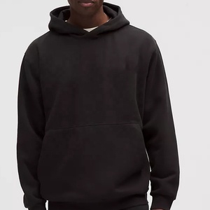 Sweat à capuche unisexe surdimensionné de haute qualité avec logo personnalisé brodé, couleur unie noire, pour homme, en tissu épais, idéal pour l'automne - Product Image 2