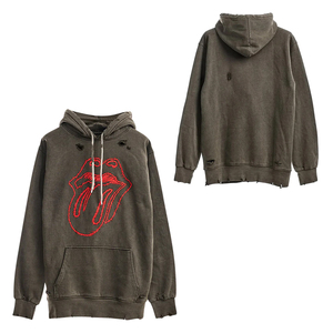 Sweat à capuche tendance pour hommes, design vieilli, haute qualité, lavage à l'acide, sweat à capuche pour hommes brodé et teint uni personnalisé - Product Image 6