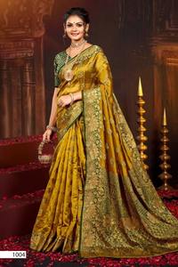 Colección de Saris de Organza para Bodas al por Mayor, Ropa Étnica Ligera y Lujosa con Diseños Elegantes y Detalles Ricos - Product Image 4