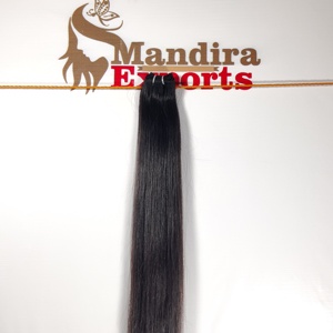 100% máquina sin procesar doble trama virgen negro recto paquetes vietnamita templo Remy extensiones de cabello humano - Product Image 6