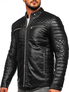 Vestes en cuir de vache pour l'hiver, mode streetwear, devant uni, teinture unie, fermeture éclair, matière en toile solide, service OEM disponible - Product Image 3