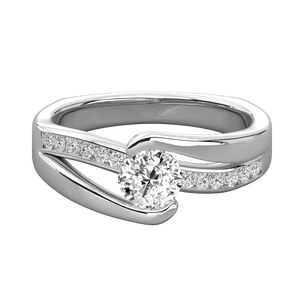 Anillo Solitario de Oro de 14K para Mujer con Diamante Cultivado en Laboratorio - Product Image 3