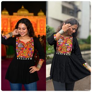 Festival Wear Rayon de couleur incroyable avec Gamthi Lace et Kodi Lace Kurti Fabricant en gros et exportateur de Surat - Product Image 6