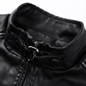 Colección Otoño Invierno 2024, recién llegado, chaqueta de cuero para motocicleta para hombre, cuello levantado impermeable, Color puro, talla europea, oveja - Product Image 4