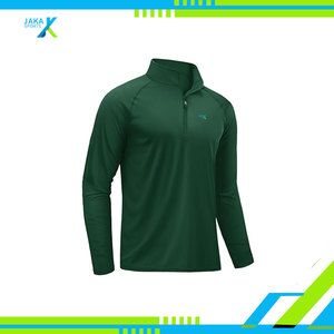 Chemises athlétiques à manches longues avec fermeture éclair pour hommes Pullover UPF 50 Sun Protection Rash Guard Outdoor Running Training T Shirts - Product Image 3