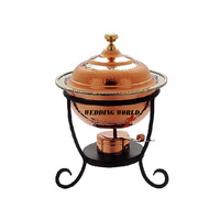 Réchaud rond en cuivre martelé Taille personnalisée Designer Nouveau plat alimentaire Classique Élégant fantaisie nouveau métal Réchauffeur de nourriture