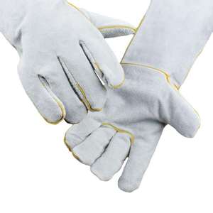 Gants de soudage en cuir OEM Gants de soudage en cuir de vachette résistants à la chaleur Gant de travail pour la sécurité industrielle - Product Image 3