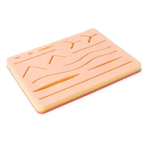 Suture Practice Pad, Medical Student Sutring , Silicone Surgical Training with 14 Incisions & Wounds, 3 Layer - Muscle,