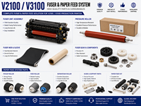 Pièces détachées et consommables pour imprimantes de production V2100 V3100 : Tambour de toner, Développeur, Courroie de transfert du four, Rouleau BTR secondaire, Japon