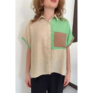 Topshow Stone Emerald Front Paneled Pocket Wholesale <b>Shirt</b> - [object Object] - Product Image 4