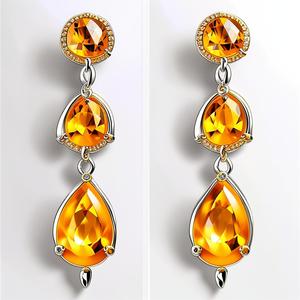 Sweet 18K Gold Plated <b>Earrings</b> Women's Fashionable 925 Sterling Silver for Wedding or Gift - Product Image 5