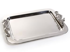 Plateau de service en acier inoxydable au fini miroir avec bordure décorative, parfait pour les cadeaux, les mariages, les événements et les restaurants. - Product Image 6