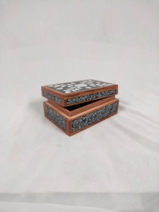 กล่องเก็บเครื่องประดับทำมือฝังไม้สีดำและสีขาวกล่องเก็บของตกแต่งสำนักงานสำหรับตกแต่งบ้านหรูหรา - Product Image 2
