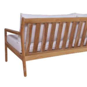Sofá de Dos Plazas de Lujo con Cojines, Sofá de Jardín de Madera de Teca en Color Natural para Decoración del Hogar y Muebles de Sala de Estar - Product Image 6