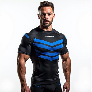 Protector de erupción sublimado con ajuste de compresión para MMA y con mangas completas y bloqueo UV estilo kimono de jiu jitsu - Product Image 3