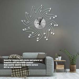 Dernière horloge murale suspendue pour hôtels Restaurant et mariages art mural décorer finition dorée horloge murale en métal horloge multicolore - Product Image 6