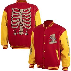 Blousons universitaires pour hommes en toile enduite, à capuche, coupe-vent, décontractés, respirants, avec logo frontal, motif brodé personnalisé rouge, très demandés - Product Image 3