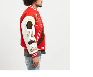 Custom Chenille <b>Patches</b> Men's Varsity <b>Jackets</b> with Stand Collar and Front Logo Breathable Windproof Winter Embroidered Logos - Product Image 3