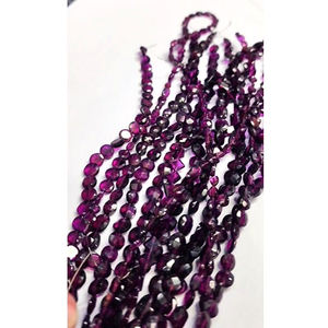 14 brins de Rhodolite Grenat pièce de monnaie perles carrées 634 cts Lot Iroc ventes 10 pouces longueur Briolette facettes perles en vrac US $77 tout - Product Image 2