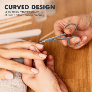 Ciseaux de manucure en acier inoxydable de qualité allemande extra fine et incurvée pour femmes Ciseaux à cuticules pour pédicure et ongles. - Product Image 2