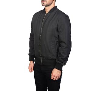 Chaqueta de invierno para hombre hecha profesionalmente, bombardero ligero de calidad superior, cuello levantado, Color sólido, cremallera completa, frente de lona - Product Image 3